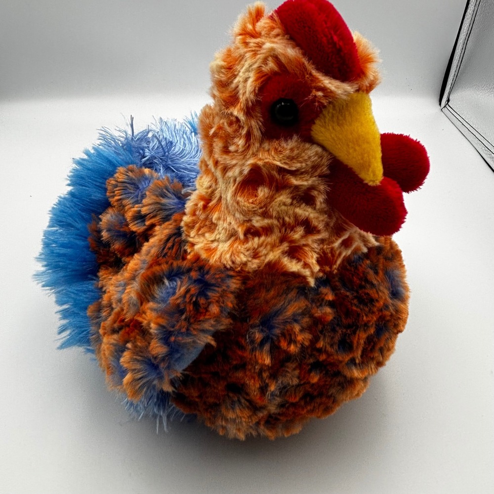 Douglas Cuddle Toys Rooster Plush Orange Blue Stuffed Animal Chicken Bird